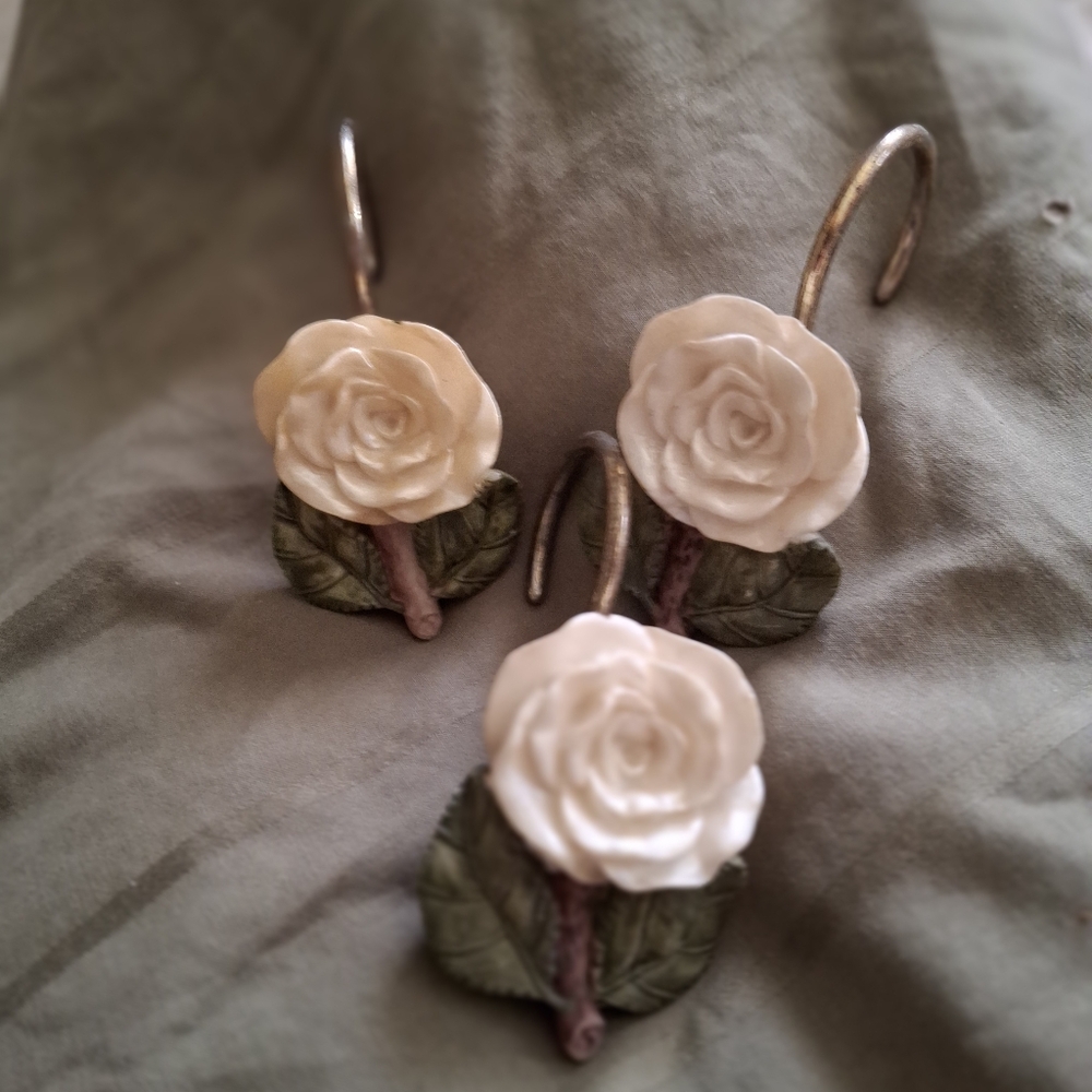 Hand painted shower hooks